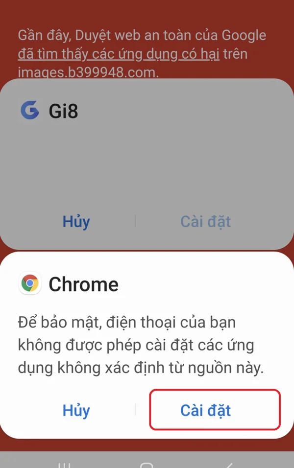Bấm vào tải app trên trang chủ Gi8
