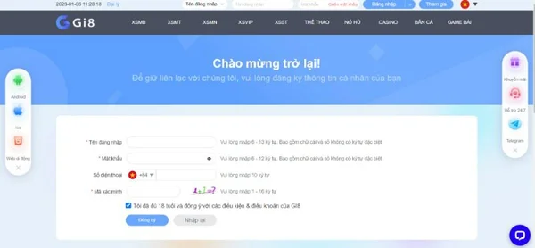 Người dùng đăng nhập và bắt đầu trải nghiệm các dịch vụ trên Gi8