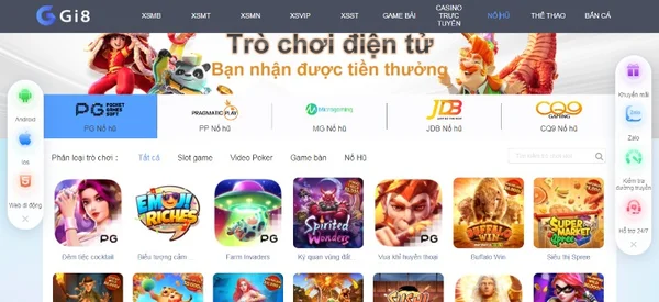 Game nổ hũ Gi8 giao diện đẹp mắt và nhiều chủ đề hấp dẫn