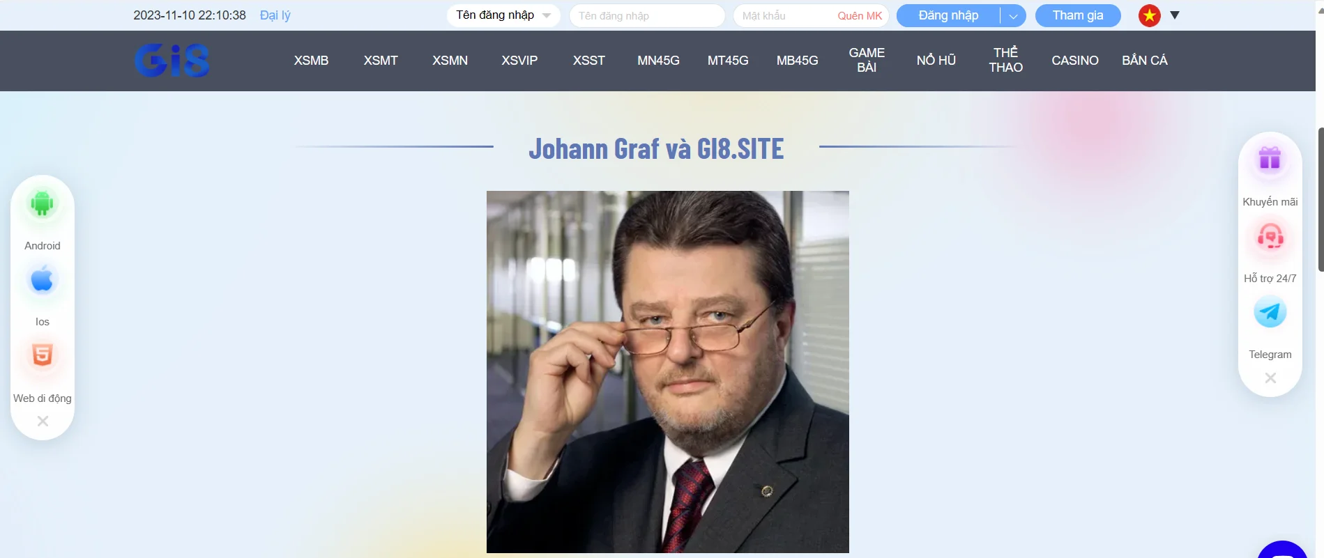 Johann Graf đồng hành cùng Gi8.site với vai trò là CEO