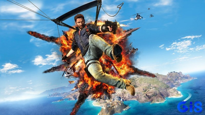 Game siêu quậy pc Just Cause gây ấn tượng với quy mô phá hủy hoành tráng và cơ chế di chuyển độc đáo