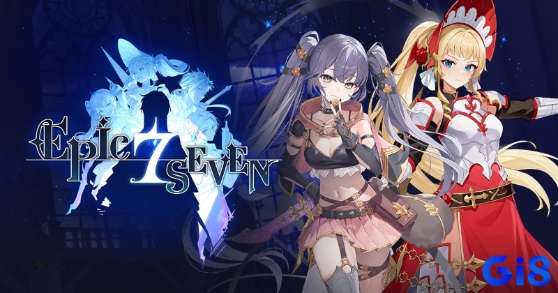 Người chơi xây dựng đội hình và chiến đấu trong Epic Seven, tận hưởng đồ họa anime 2D và hiệu ứng kỹ năng sống động