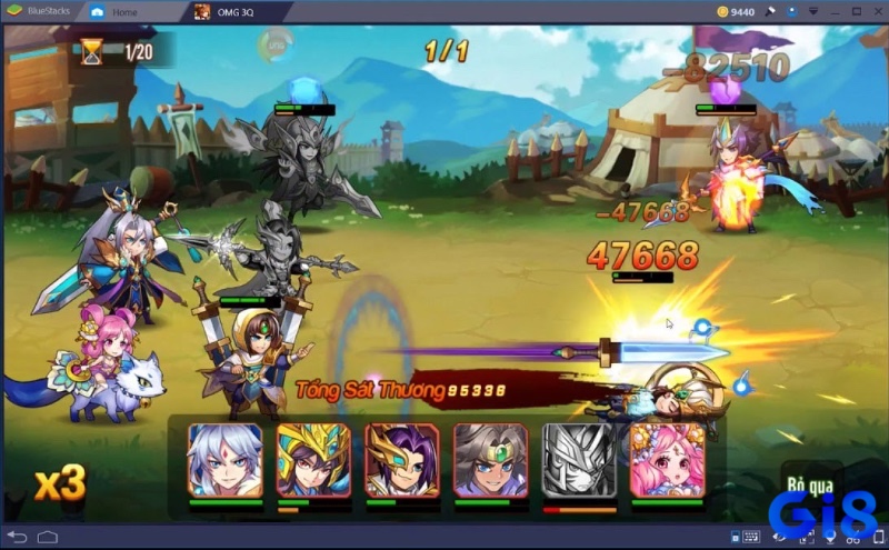 Người chơi điều khiển đội hình trong game mobile nhập vai đánh theo lượt, phát triển nhân vật và tham gia các trận chiến chiến thuật phong phú
