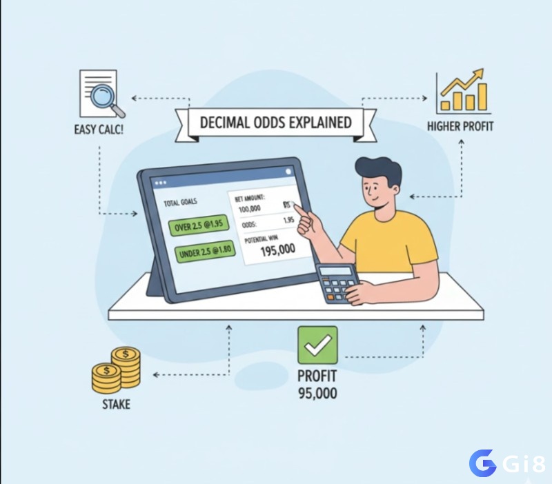 Người chơi dựa vào Decimal Odds, vốn được dùng rộng rãi trong nước, để xác định số tiền thắng tài xỉu