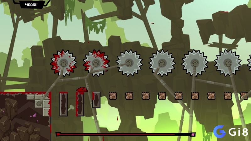 Cơ chế điều khiển trong game Super Meat Boy đòi hỏi độ chính xác cao – yếu tố quyết định trải nghiệm.