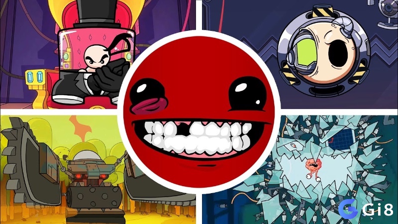 Hệ thống trùm và nội dung ẩn góp phần tăng chiều sâu cho game Super Meat Boy.