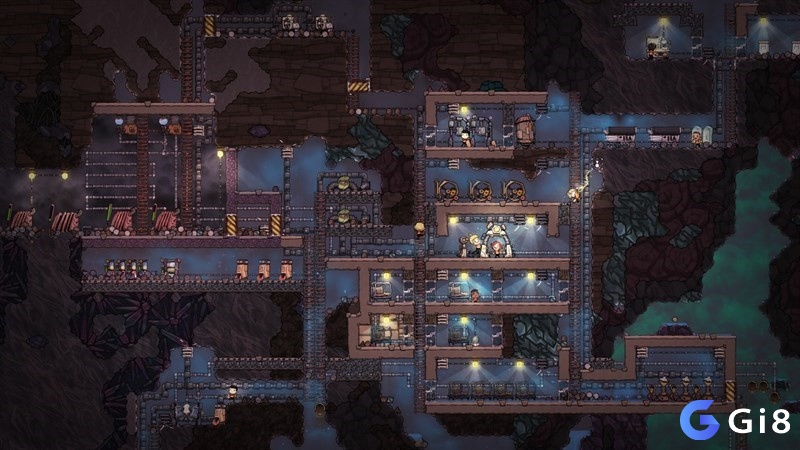 Thuộc địa trong game Oxygen Not Included càng lớn, bài toán càng chuyển từ xây thêm sang vận hành ổn định