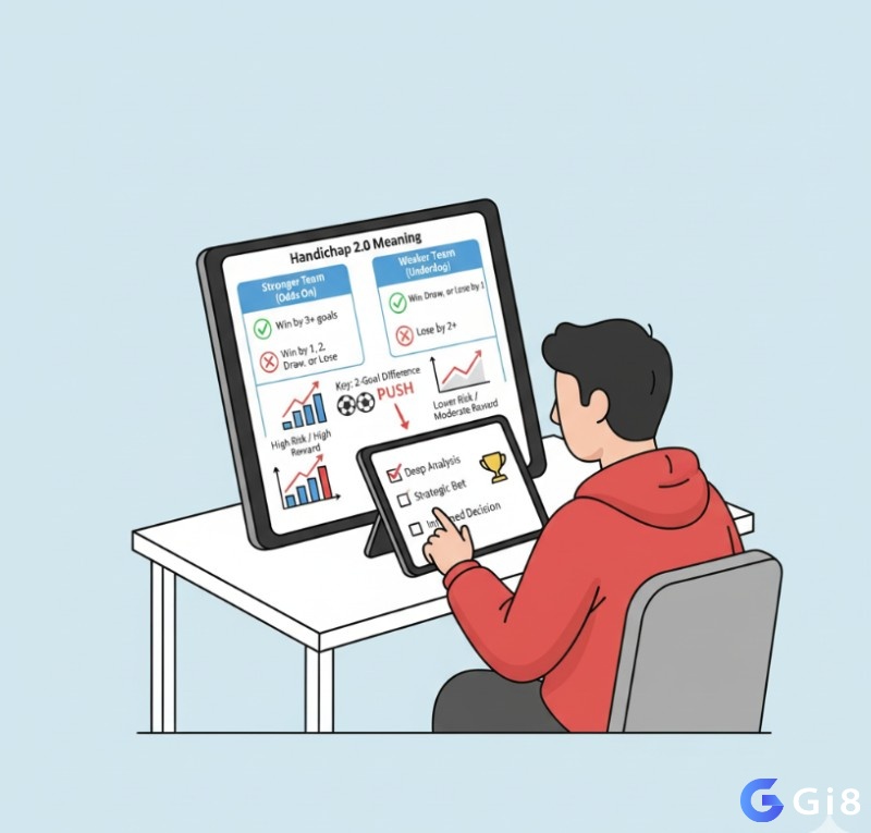 Người chơi cá cược phân tích ý nghĩa tỷ lệ chấp 2.0 và đánh giá rủi ro, cơ hội của cửa trên, cửa dưới