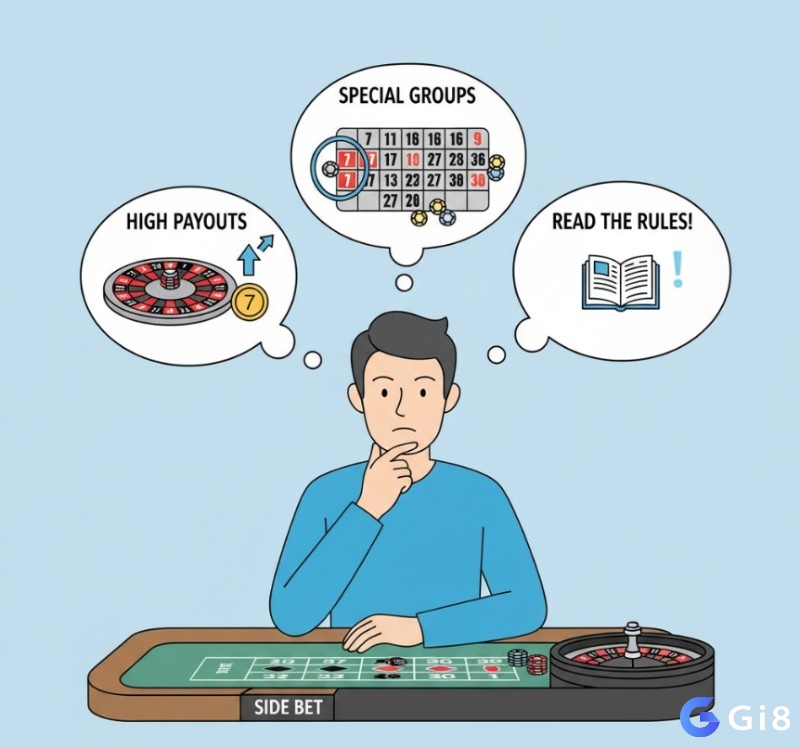 Người chơi Roulette đang tìm hiểu về các lựa chọn cược phụ độc đáo như cược số cụ thể hoặc nhóm số đặc biệt để tăng phần kịch tính