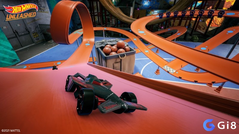 Vòng lặp và đoạn nhảy dốc trên đường đua trong Hot Wheels Unleashed