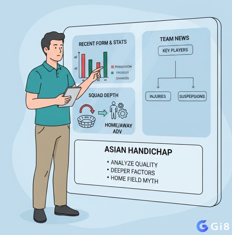 Người chơi thường dựa vào phong độ, lực lượng và lợi thế sân bãi để phân tích và soi kèo châu Á trong bóng đá