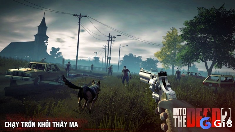 Into the Dead 2 với nhân vật chạy giữa đàn zombie trên Android